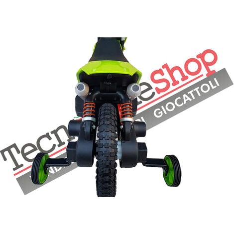 Moto Motocicletta Elettrica Bambini Moto Cross Ruote in Gomma 6V-Verde