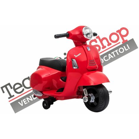 Moto Scooter Elettrico per Bambini Piaggio Vespa Mini GTS Super 6V-Rosso