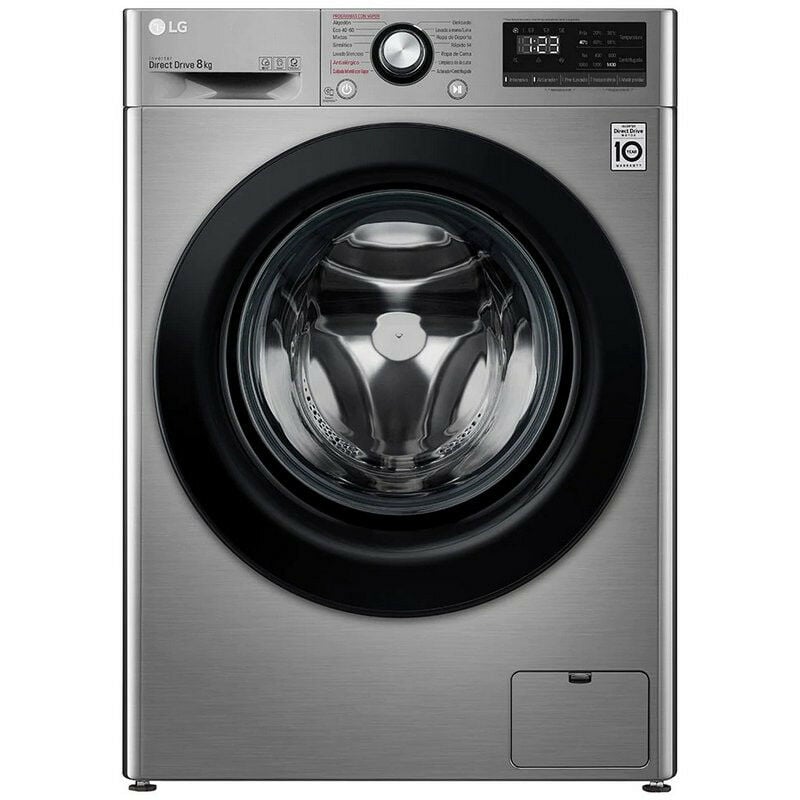 LAVADORA LG 85 KG INOX CLASE-C 1400 RPM DD CON IA INVERTER 10 a. motor Fondo especial 47 cm. funcion vapor