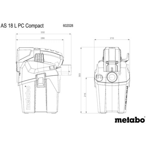 Kompaktstaubsauger 18V 6L (nur Produkt) AS 18 L PC COMPACT - METABO 602028850