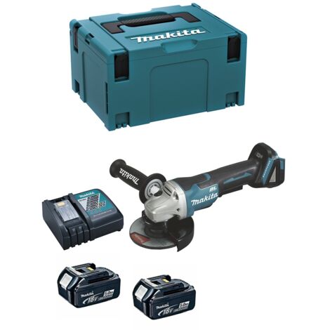 Schleifmaschine Ø 125 mm 18 V Li-Ion 5 Ah MAKITA - 2 Akkus, Ladegerät, Koffer - DGA508RTJ