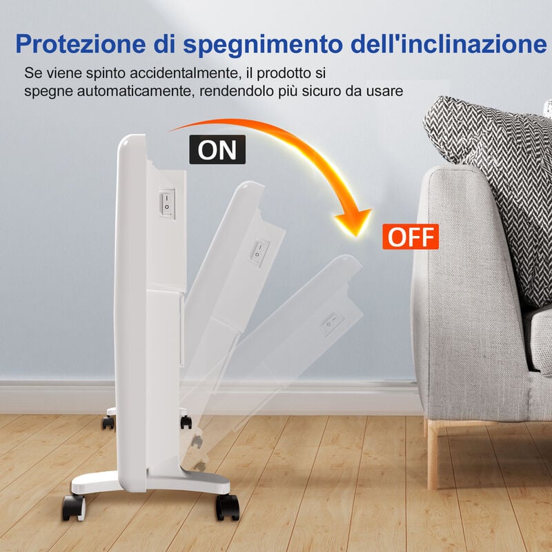 Termoventilatore Elettrico 2in1 a Parete Wifi e App Control 2000W