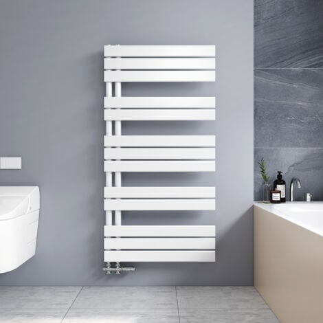 Termoarredo da bagno piatto con 1x portasciugamani 452 x 1600 mm moderno  bianco