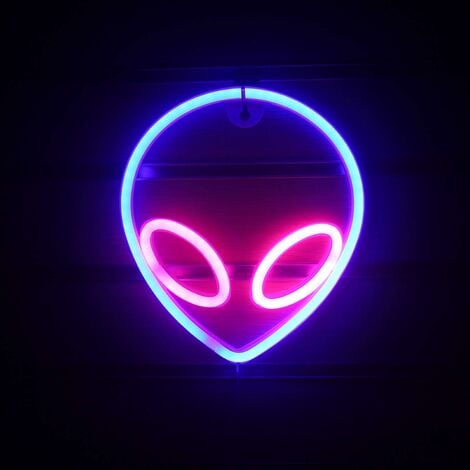 alien head neon sign