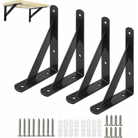 Pcs Black Wall Shelf Bracket Cm Triangular Bracket Black Iron Wall