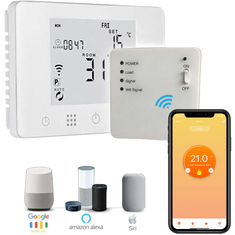 CRONOTERMOSTATO WIFI SMARTPHONE App Alexa Google Termostato Da Parete Smart  EUR 74,99 - PicClick IT