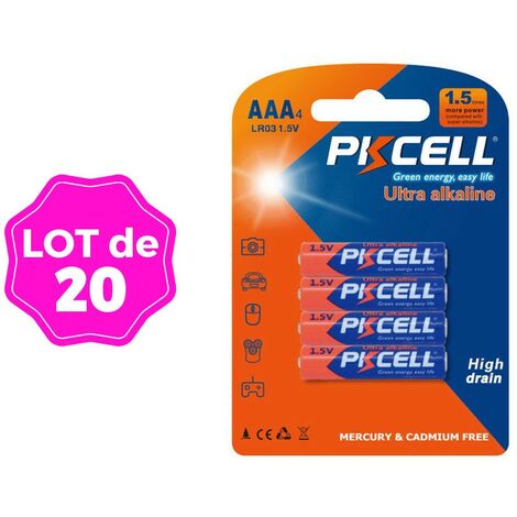 20 Stück AAA LR03 Ultra Alkaline PKCell 1.5V Batterien