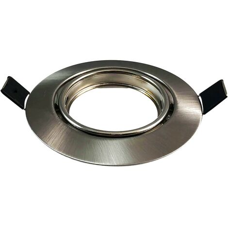 Schwenkbare Halterung aus gebürstetem Aluminium, Spothalterung Durchmesser 90mm, Bohrloch 65mm.