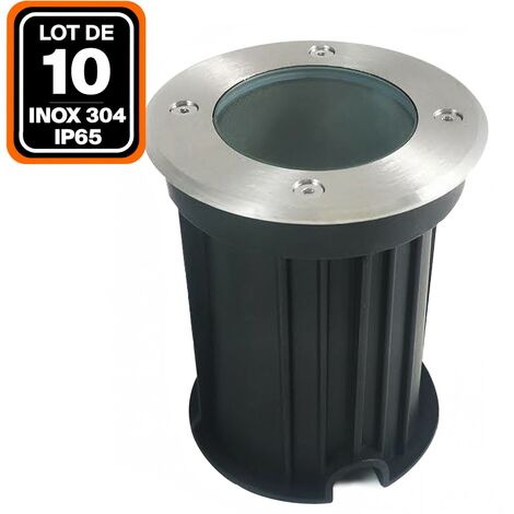 10er-Pack Bodeneinbaustrahler Rund Edelstahl 304 Etern IP65 GU10