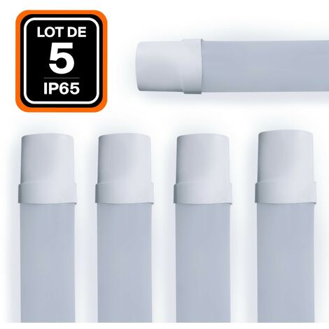 5ER-PACK LED-LEISTEN 36W 120CM WASSERDICHT IP65 NEUTRALWEISS
