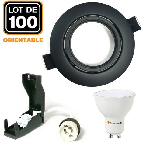100 Schwenkbare EinbauEinbaustrahlers Mattschwarz GU10 LED 5W eqv. 40W Warmweiß 3000K