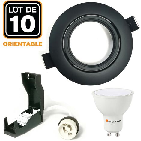 10 Schwenkbare EinbauEinbaustrahlers Mattschwarz GU10 LED 5W eqv. 40W Warmweiß 3000K