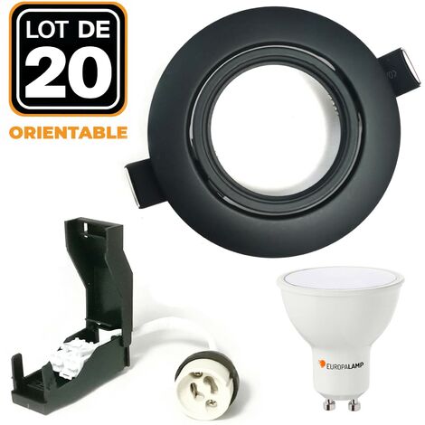 20 Schwenkbare Einbaustrahler Mattschwarz GU10 LED 5W eqv. 40W Kaltweiß 6000K