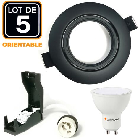 5 Schwenkbare Einbaustrahler Mattschwarz GU10 LED 5W eqv. 40W Kaltweiß 6000K