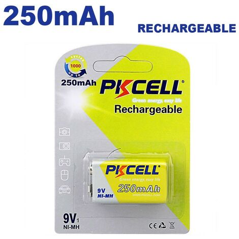 1 Pile Rechargeables 250mAh 9V PKCell