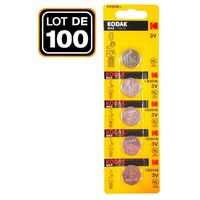 100 Piles Bouton CR2016 3V 75mAh Lithium Kodak
