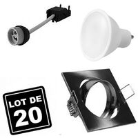 20 Einbaustrahlers 5W Warmweiß quadratisch einbaubar schwenkbar Alu gebürstet GU10 LED 2700k