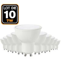 10 Glühbirnen GU10 7W eq. 50W Kaltweiß 6000K Hohe Helligkeit