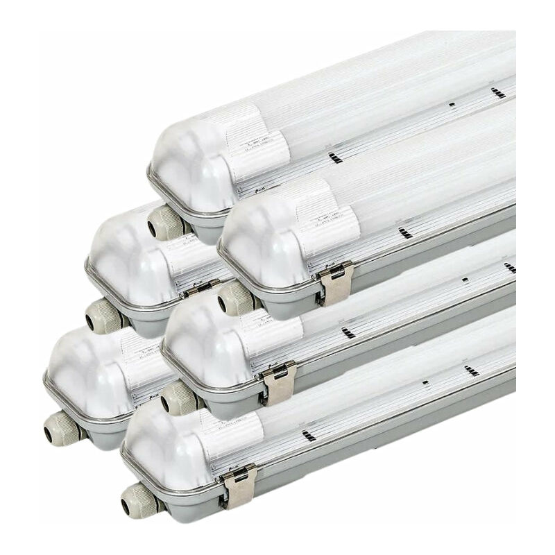 Kit de Réglette LED étanche + Tube Néon LED 120cm T8 36W - Blanc Chaud  2300K - 3500K - SILAMP