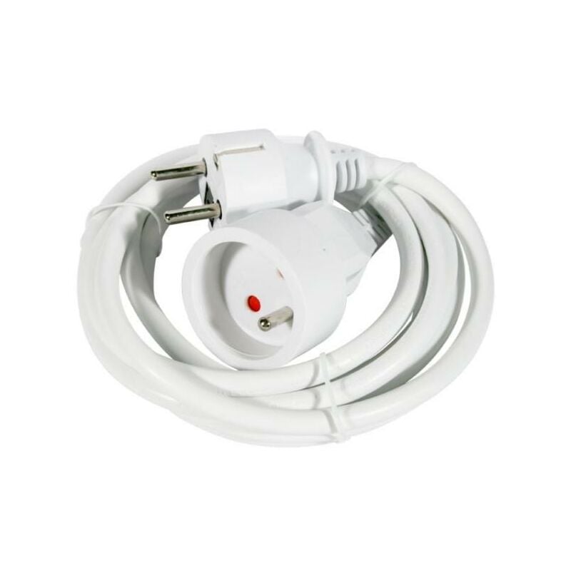Rallonge électrique 2m H05VV-F 3G1,0 blanc