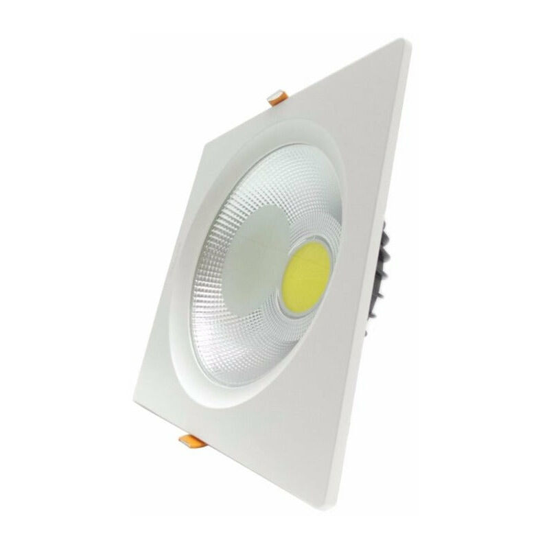 Spot LED encastrable, double fixation, lumière blanc neutre, consommation  de 6W, intensité lumineuse de 400 lumens, forme carré