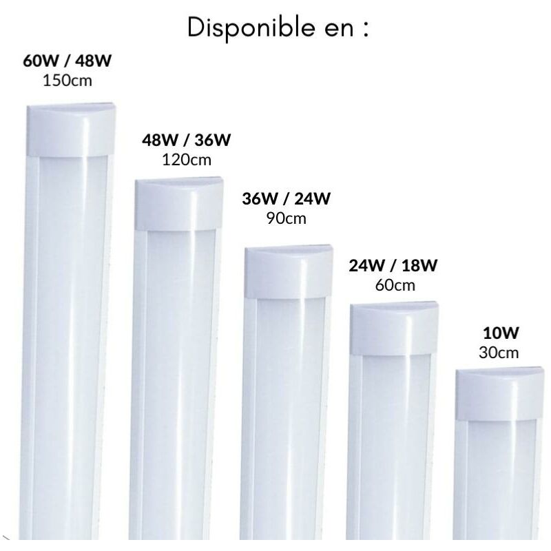 Réglette LED 150cm 48W - Blanc Froid 6000K - 8000K - SILUMEN - Cdiscount  Bricolage