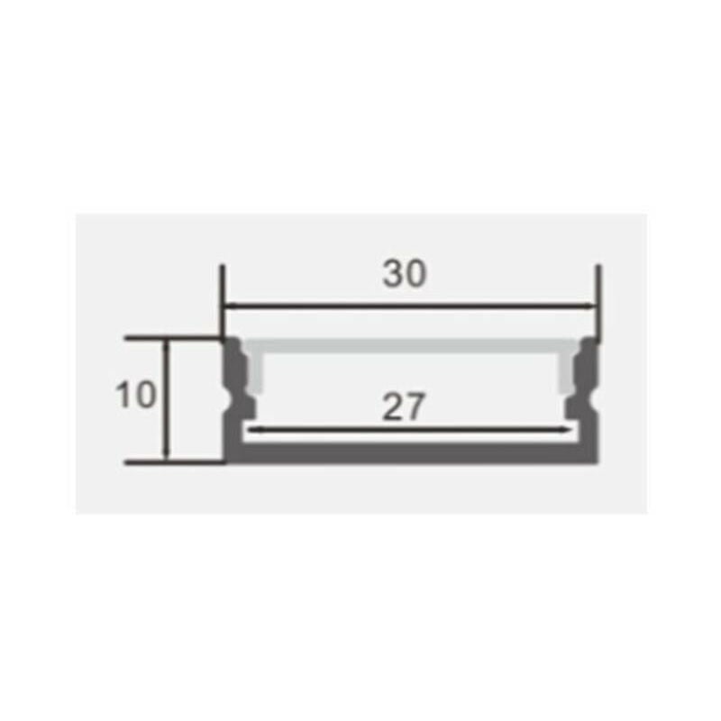 Profilé Aluminium Noir Large 2m Avec Cache Opaque Noir - SILAMP