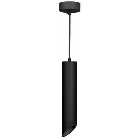 Suspension Luminaire Biseautée GU10 IP20 30cm Noir - SILAMP (1/3)