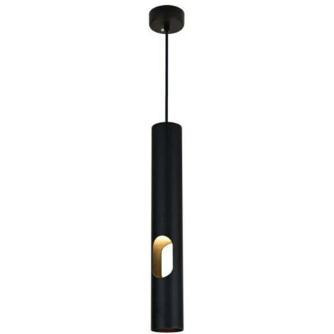 Suspension Perforée Noire 40cm pour Ampoule GU10 - SILAMP (1/5)