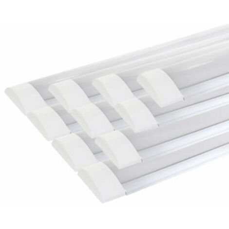 Silamp – Pack de 10 réglettes LED 150cm 48W – Blanc chaud 2300K – Éclairage puissant pour grands espaces – Branchement direct 220V