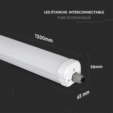 Réglette LED 120cm 36W IP44 - Blanc Froid 6000K - 8000K - SILAMP