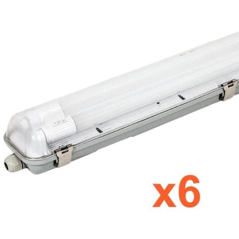 Kit de Réglette LED IP65 + 2 Tube Néon LED 150cm T8 22W (Pack de 6) - Blanc Neutre 4000K - 5500K - SILAMP