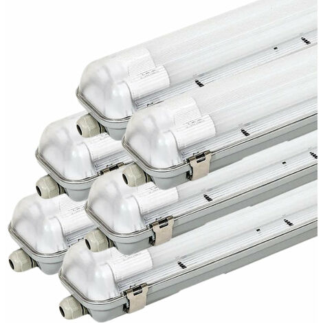 Kit de Réglette LED IP65 + 2 Tube Néon LED 120cm T8 18W (Pack de