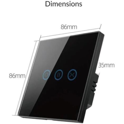 Interrupteur pour Volet Roulant Connecté Wifi Tactile Noir - SIL