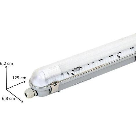 Kit de Réglette LED IP65 + Tube Néon LED 120cm T8 18W - Blanc Chaud 2300K - 3500K - SILAMP