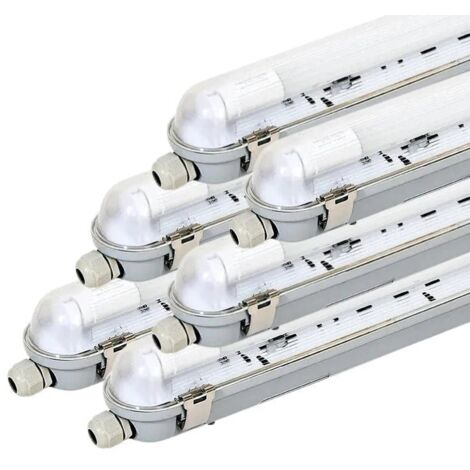 Réglette étanche 150 cm pour 1 Tube LED T8 IP65 (Boitier vide) - Pack de 6 - SILUMEN