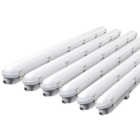 Réglette LED 120cm 22/28/34/40W ajustable étanche CCT - Pack de 6 - SILUMEN