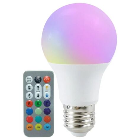 Silumen – Ampoule LED E27 A60 8.5W RGBW dimmable avec télécommande – 806 lumens – Température de couleur RGB + blanc – Angle d’éclairage 200°