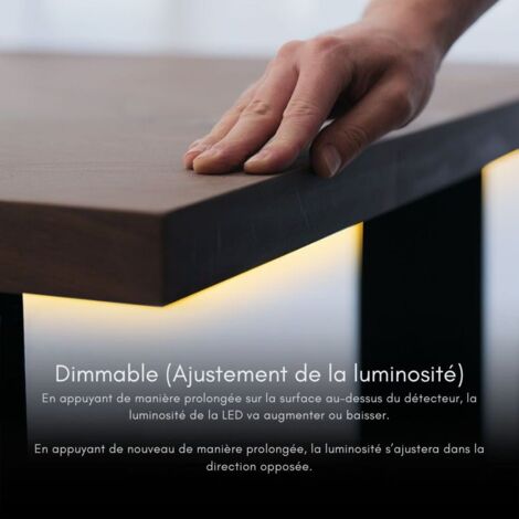 STARLEAD Miroir Avec Éclairage LED 150x50cm - 3 Couleurs Dimmable - Verre Trempé - Noir