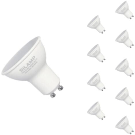 Ampoule LED GU10 6W 220V SMD2835 PAR16 10LED 100° (Pack de 10) - Blanc Froid 6000K - 8000K - SILAMP