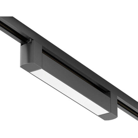 Éclairage sur Rail Linéaire Opaque Monophasé 20W 35cm Noir - Bla
