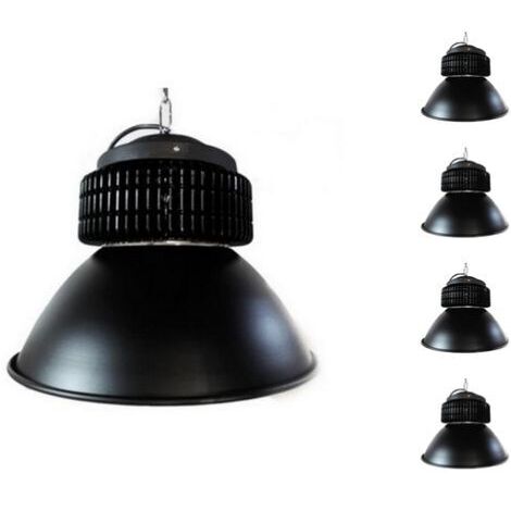 Cloche LED Industrielle 150W 120° NOIR (Pack de 5) - Blanc Neutre 4000K - 5500K - SILAMP
