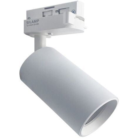 Spot LED sur rail 80° Monophasé BLANC pour ampoule GU10 - SILAMP