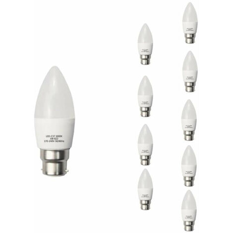 Pack de 10 - Ampoule LED B22 6W 220V C37 180° - Blanc Neutre 4000K - 5500K - SILAMP (1/5)