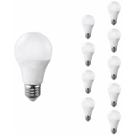 Le lot de 10 ampoules LED A60 9W (Eq. 60W) E27 6500K