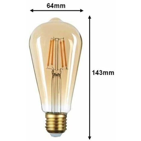 Ampoule LED E27 Filament 6W ST64 Edison - Blanc Chaud 2300K - 3500K - SILAMP