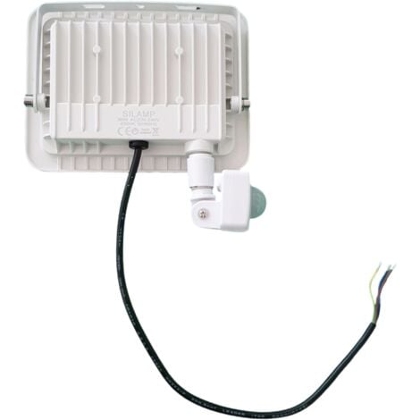 Projecteur LED Extérieur 20W IP65 BLANC avec Détecteur de Mouvement  Crépusculaire - Blanc Neutre 4000K - 5500K - SILAMP