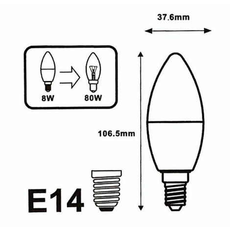 Ampoule LED E14 6W 220V C37 180° Dimmable (Pack de 10) - Blanc Froid 6000K  - 8000K - SILAMP
