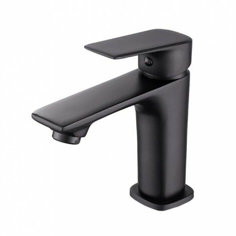 Robinet Mitigeur Salle de Bain Noir Carré - SILAMP