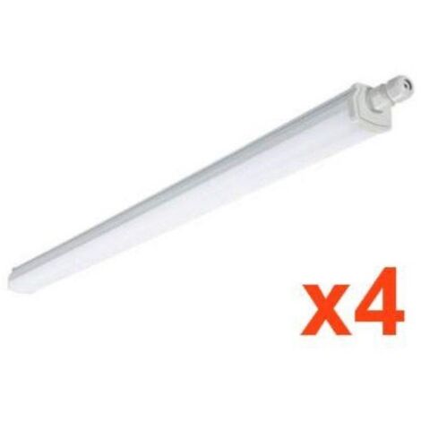 Réglette LED étanche 120cm 36W IP65 Interconnectable (Pack de 4) - Blanc Neutre 4000K - 5500K - SILAMP